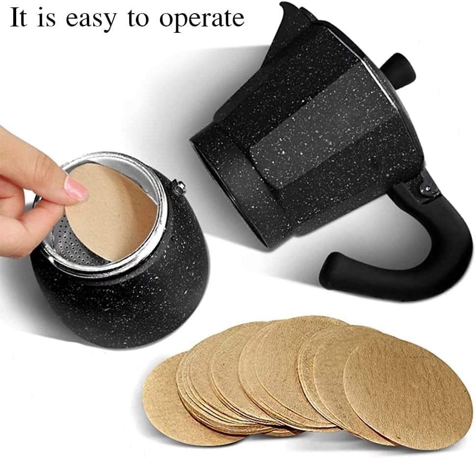 Miniatura 4 de Filtros de café de papel sin blanquear de repuesto, filtros redondos para cafetera, compatibles con cafeteras Aerobie Aeropress y cafeteras expreso