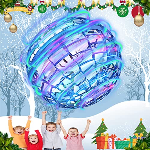 Flying Ball Toys, Upgraded Flying Orb Ball, 360 Rotating RGB-LED Light Flying Ball Outside Toy, Cool Fly UFO Orb Toy for Adult Kid Playing