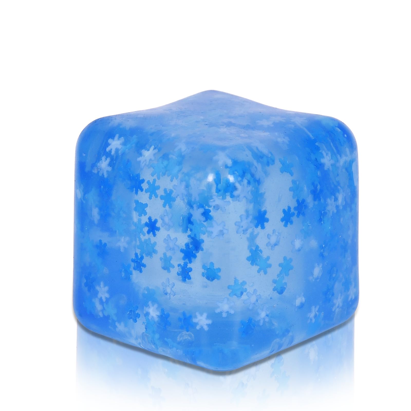 Copfeqyr 7cm Blue Snowflake Squishy Cube Slow Rising Fidget Toy