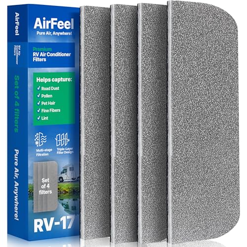 Premium RV AC Filter Replacement - 4x16 inch - Triple-Stage Filters for Coleman Mach RV Air Conditioner - Compatible with Ceiling Units 9430 9630 - for Camper Motorhome Travel Trailer -4 Filters