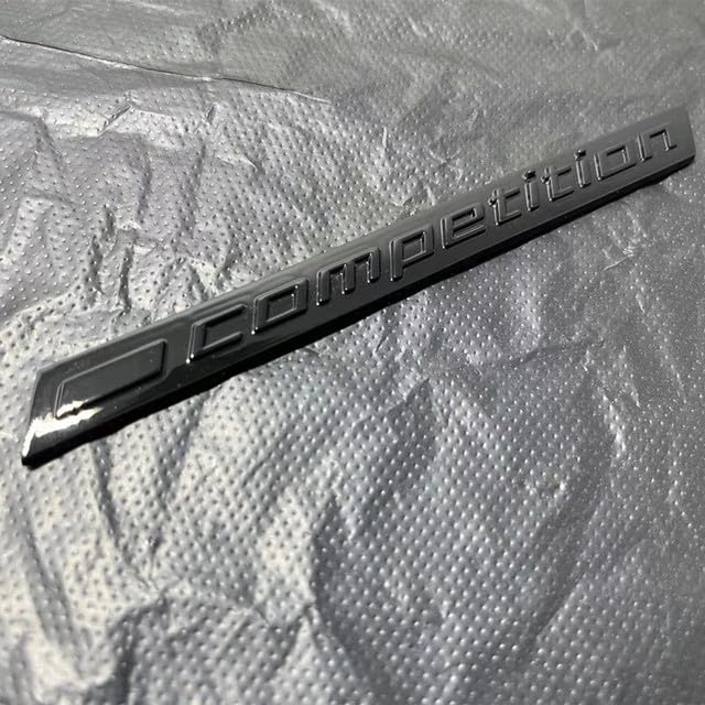 For Cars - Glossy Black Car Logo Sticker Emblem Badge Trunk Decal for BMWs M2 COMPETITION Edition M4 M5 M6 M7 M8 M X3 X4 X5 F30 E90 (COMPETITION black 168mm)