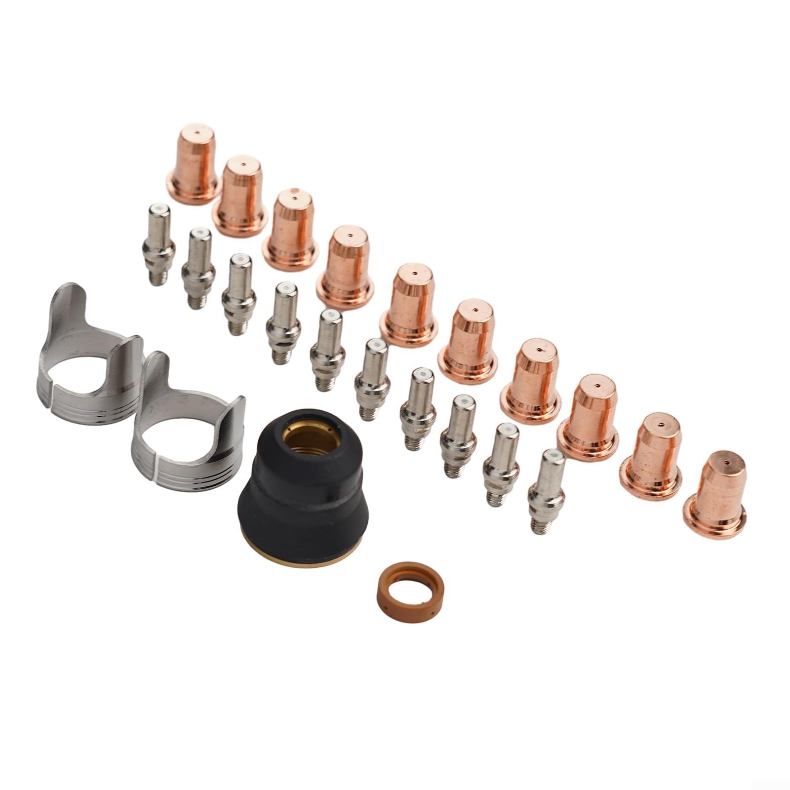 Plasma Verbrauchsmaterial Kit PT60 IPT60 JASIC 24-tlg | Elektroden, Düsen, Shield Cup, Stand-Off Guide, Swirl Ring, für PT60 Brenner