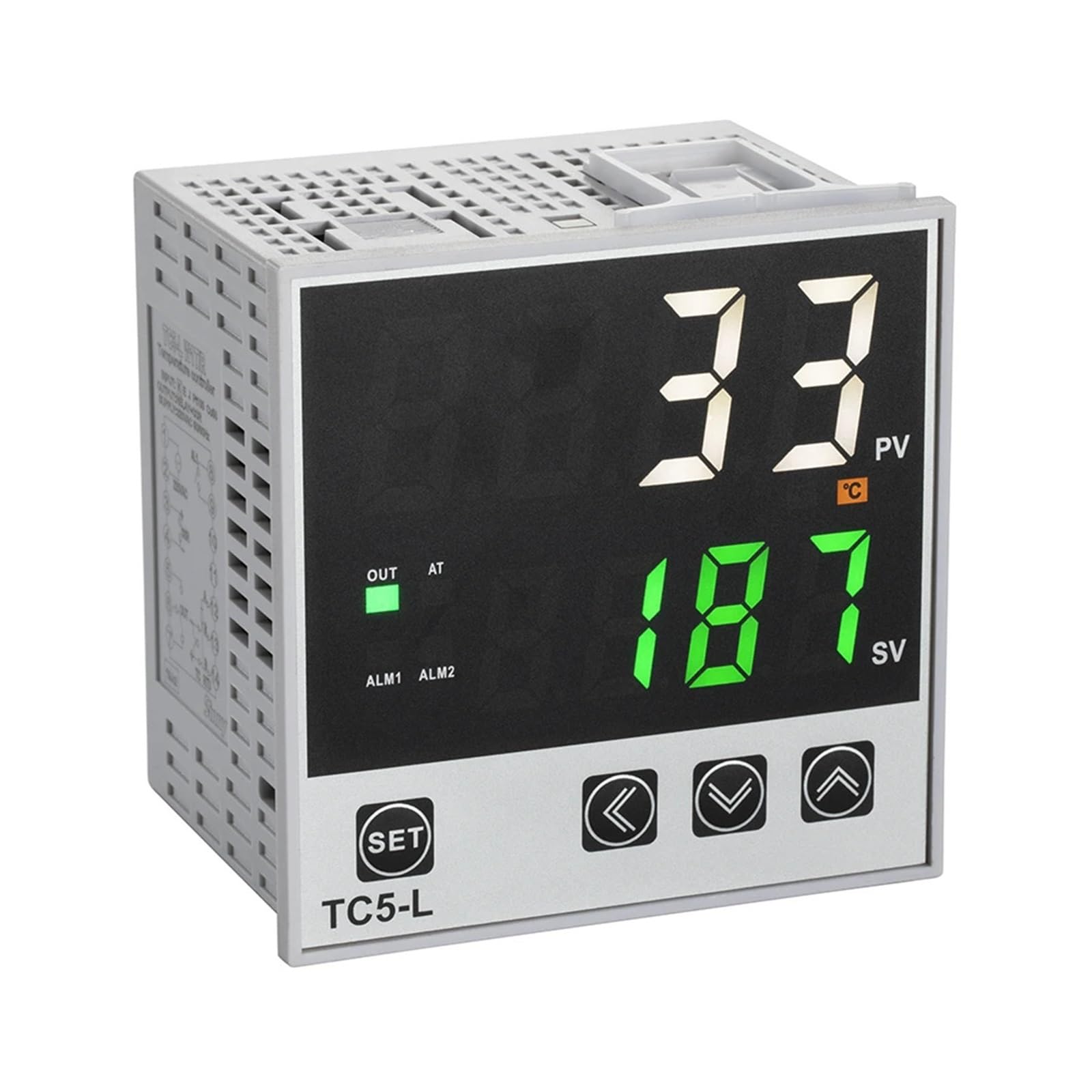regolatore temperatura pid 96x96mm TC5-L Ingresso universale Fahrenheit Celsius Regolatore di temperatura PID digitale Uscita SSR o relè 4-20mA Sostituisci TCN4L-24R ( Color : SSR or Relay 2alarms )