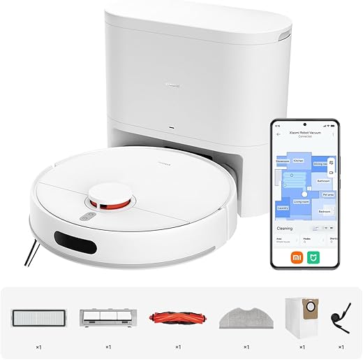 Xiaomi Robot Vacuum H40, 10000Pa powerful suction, LDS Navigation, Smart Mapping, Anti-tangle brush, Auto Dust Emptying, 180min Runtime, Works with...
