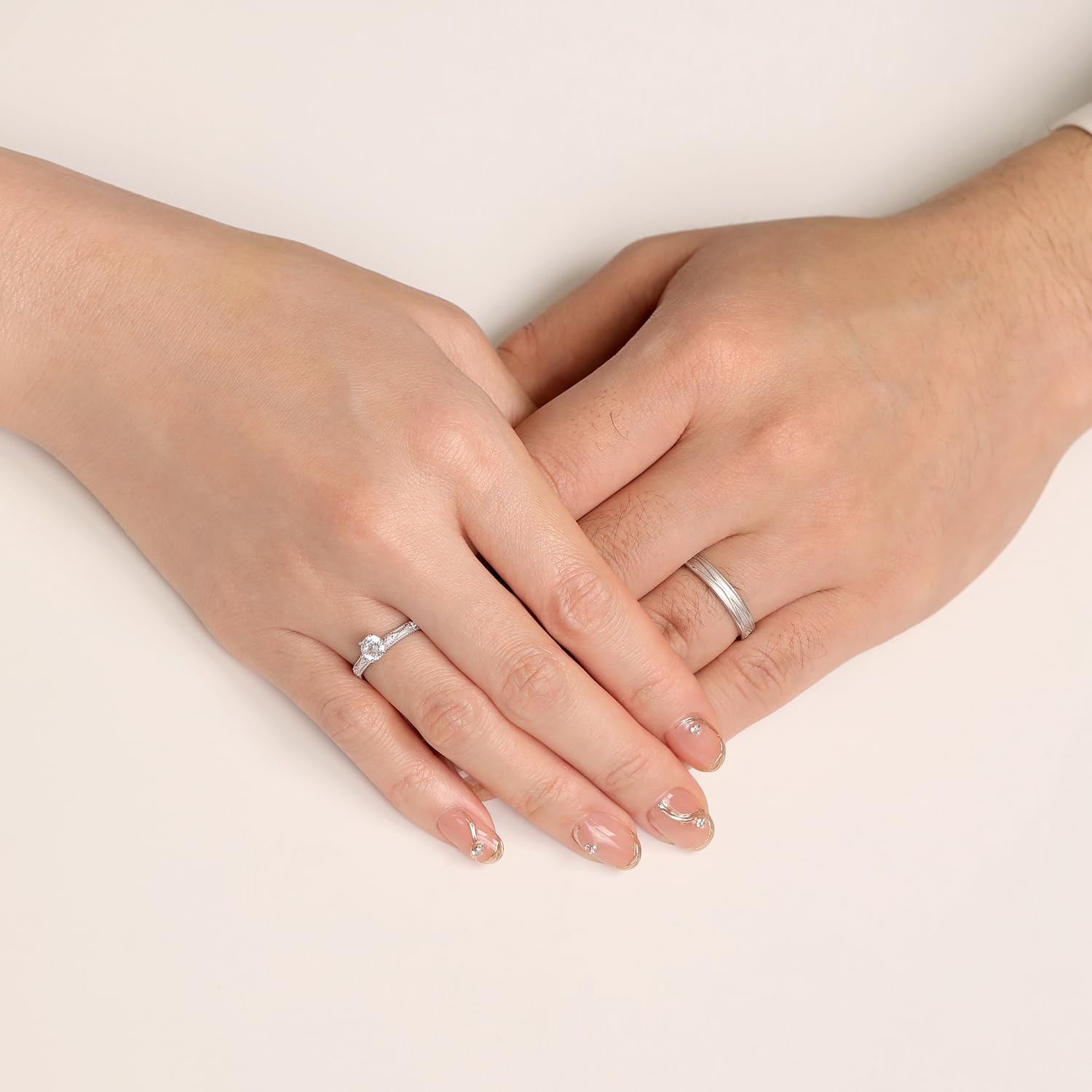 Meissa Anillos Promesa Alianzas de Plata Pareja Solitario Plata de ley 925 Mujer Ajustable Anillo de Compromiso Boda para Pareja Novios Regalo de San Valentín Aniversario (Juego de dos anillos)