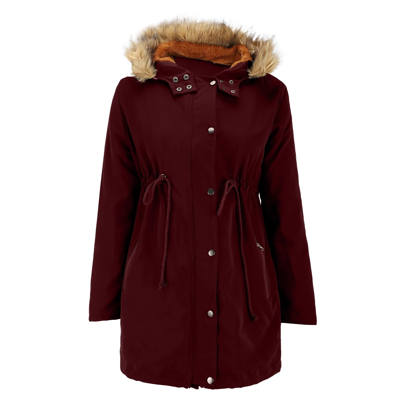 Generisch 3 In 1 Umstandsjacke Winter Schwangerschaftsjacke Mit Babyeinsatz & Pelzkragen Baumwoll-Daunenjacke Wasserdicht Einstellbarer Kordelzug Knielanger Umstandsmantel Outdoor Oversize