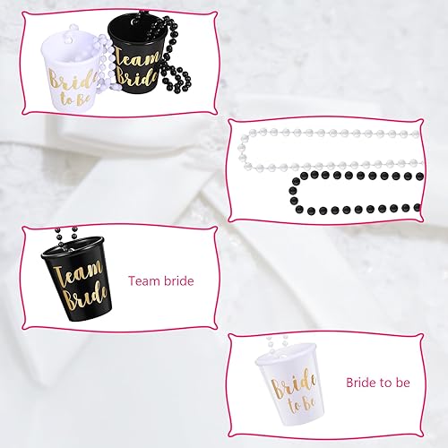 Miniatura 3 de 8 piezas de collar de chupito de cristal, despedida de soltera y novia collar de vidrio de chupito con lámina dorada para despedida de soltero y