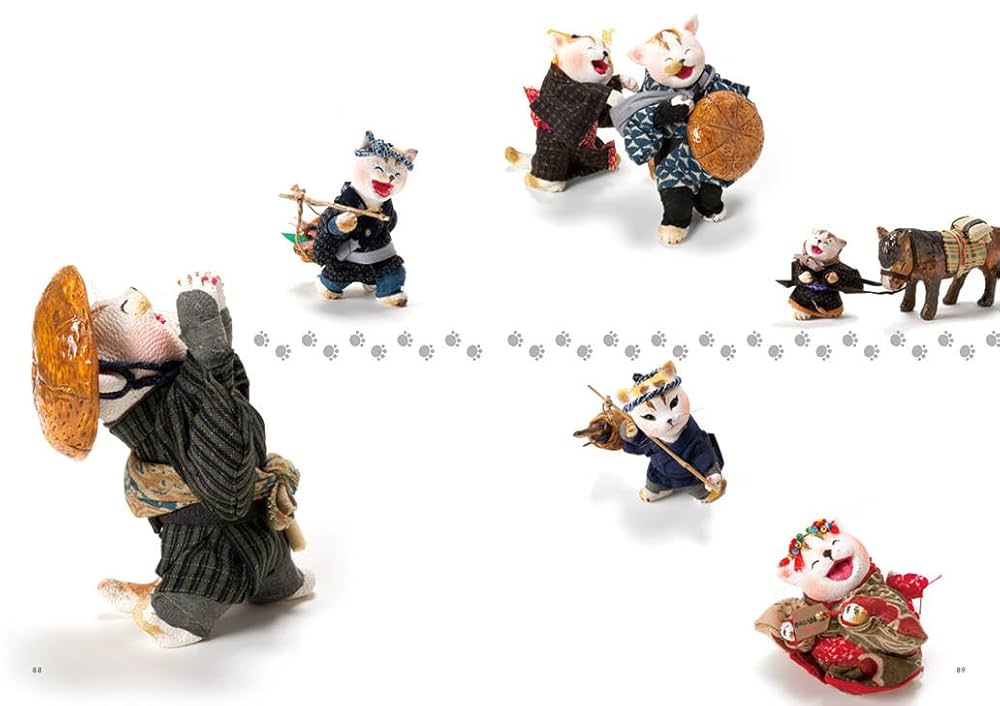 石渡いくよ創作人形作品集「人情 猫絵巻」写真 板東寛司 | 石渡