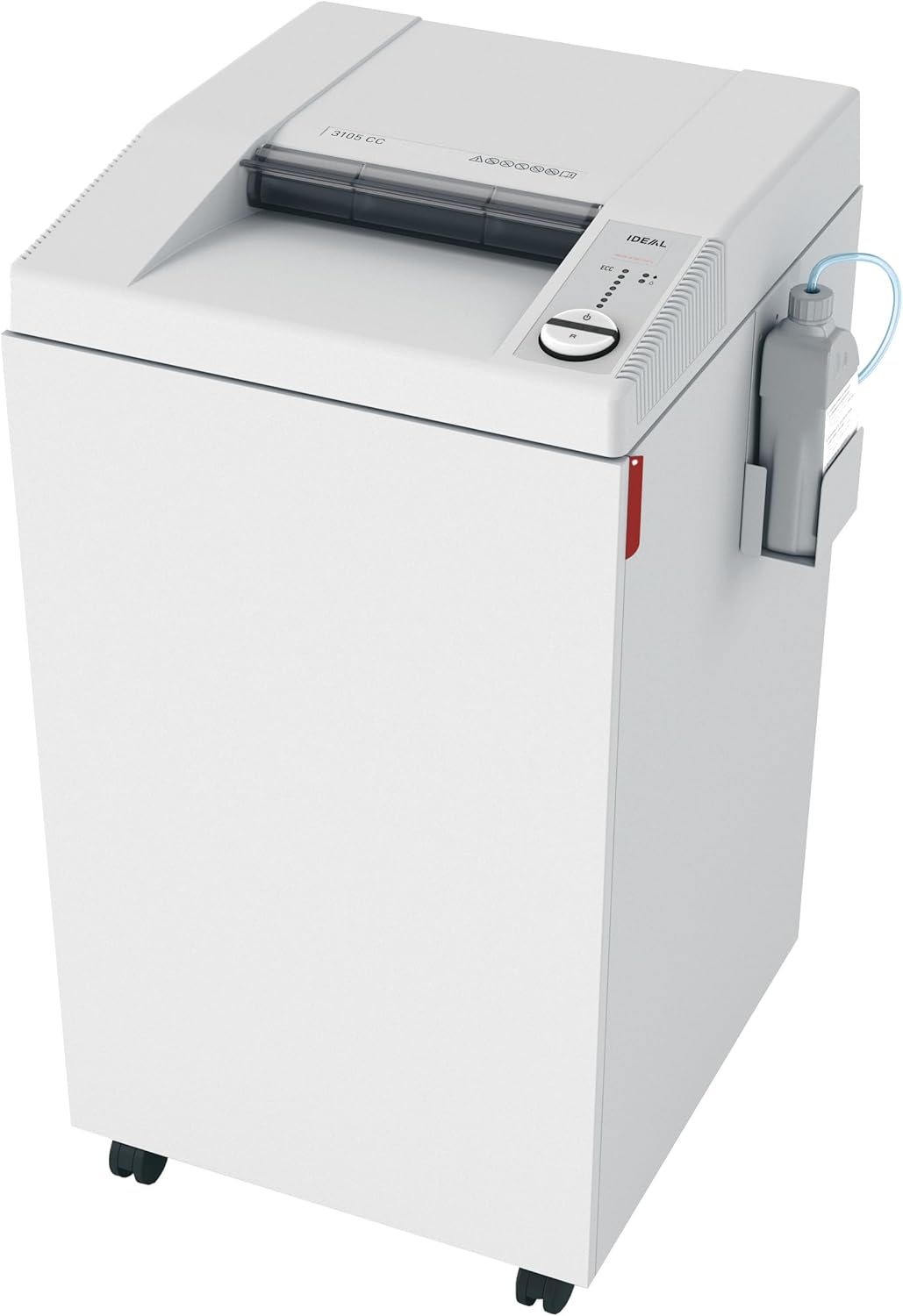 ideal. 3105 Cross-Cut Centralized Office Paper Shredder with Automatic Oiler, Continuous Operation, 24–26 Sheet Capacity, 37 Gallon Bin, Shred Staples/Paper Clips/Credit Cards/CDs/DVDs, P-5 Security