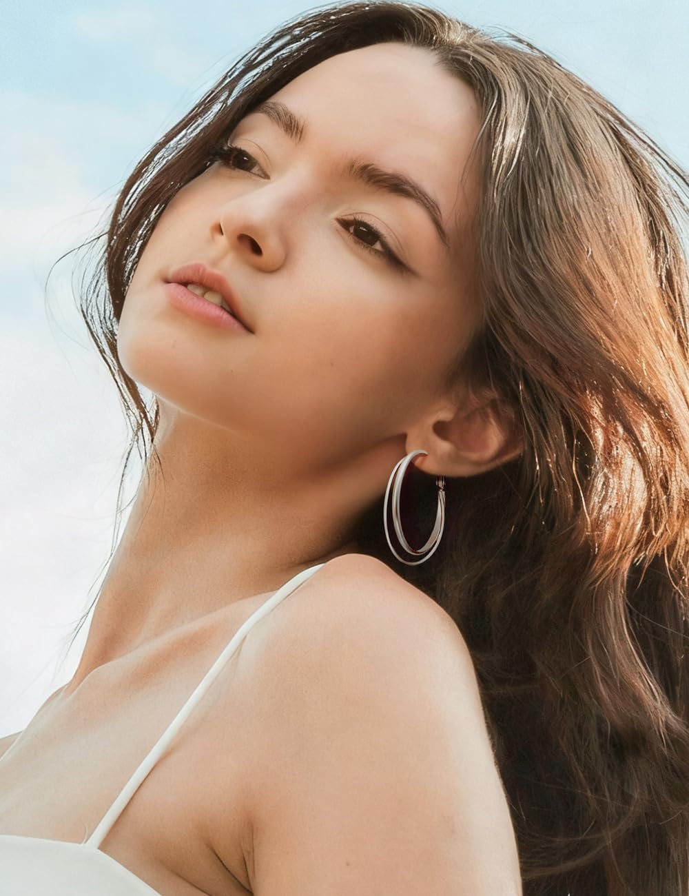 Big Hoop Earrings For Women Hypoallergenic Lightweight Everyday Loop Earing image 3
