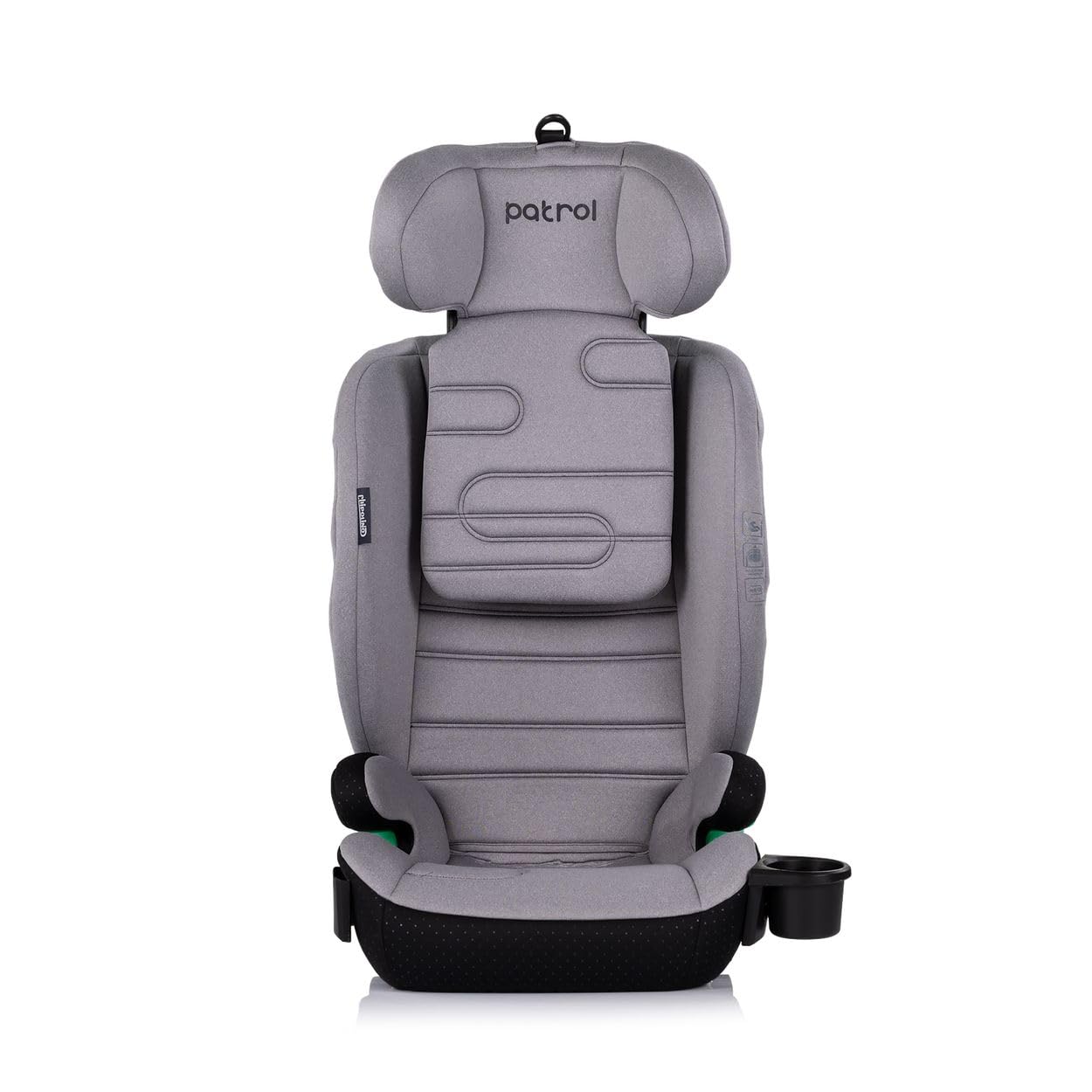 Chipolino Fotelik dziecięcy Patrol i-Size Isofix (100-150 cm) zagłówek uchwyt na napoje szary