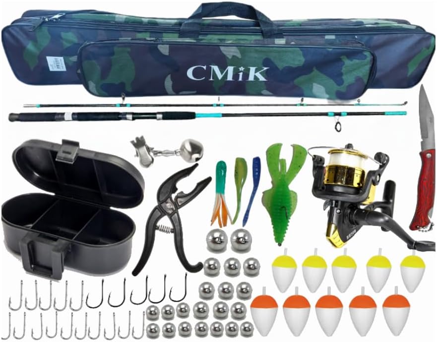 Kit Pesca Completo Profissional Bolsa Vara Molinete Anzol Isca Es...