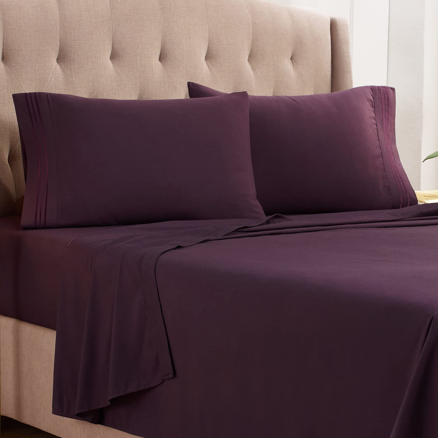 プレミアムベッド用シーツ&枕カバー6点 豪華でソフトなリネン製品 特別に深さのあるスーパーフィットボックスシーツ ベッドルームの必需品 ボーナスとして枕カバー2枚とより良い睡眠のためのガイド付き Twin XL