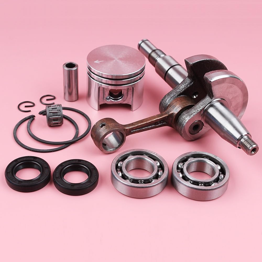 Cigüeñal, for STIHL, MS180 018 MS 180 Pistón de 38 mm, cojinete de pasador de 10 mm, sello de aceite, cojinete de aguja, pieza de repuesto for motosierra Kit de sello de aceite para motosierra