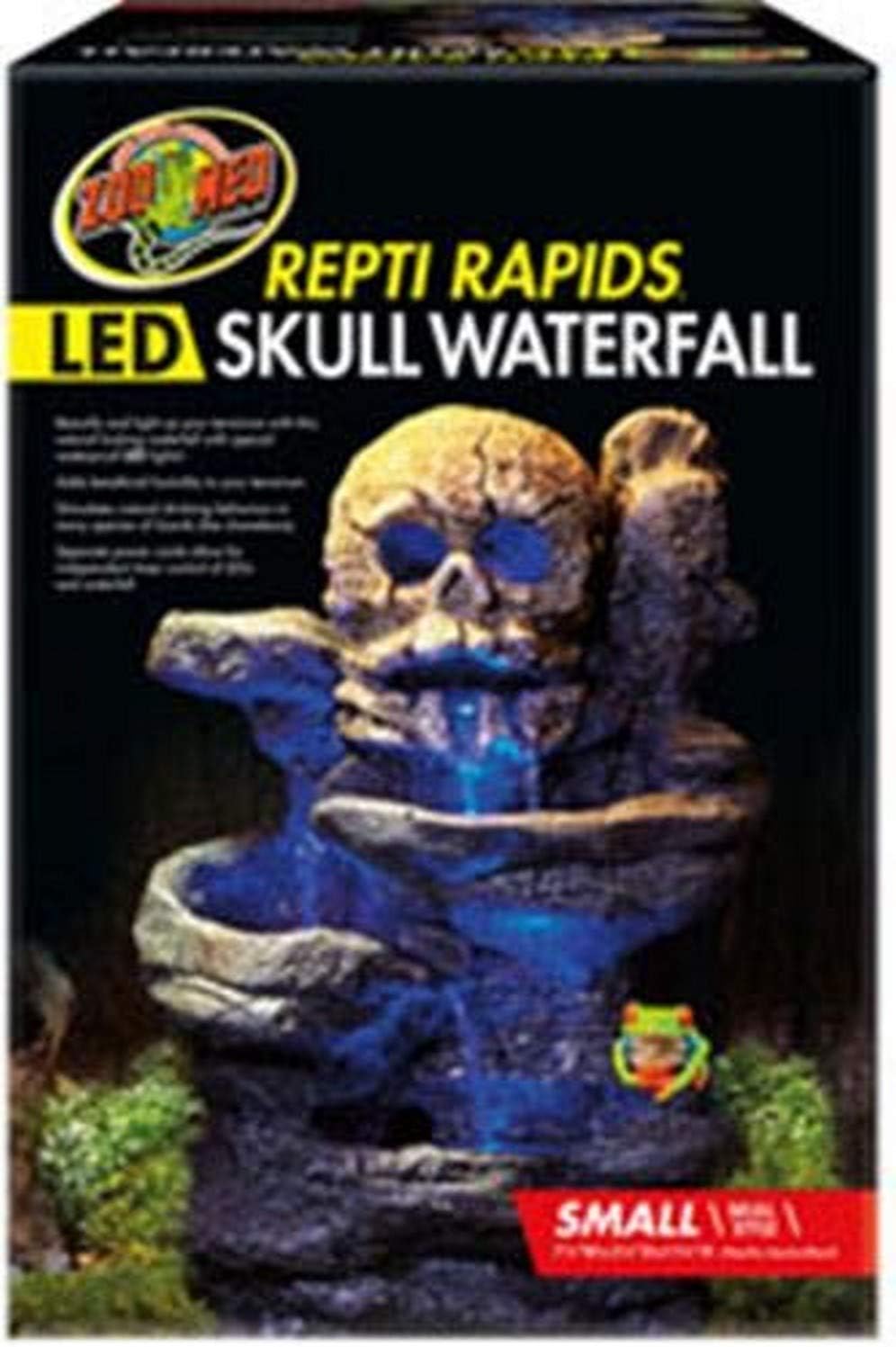 Small LED Skull Waterfall Terrarium Decor with Natural Look