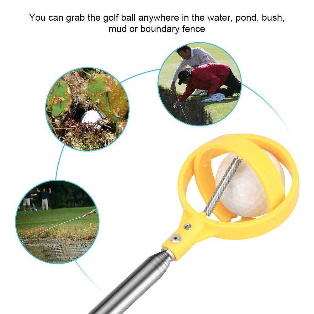 Yosoo Health Gear Raccoglitore di palline da golf, Pallina Da Retriever, Ball Retriever, Raccogli Palline, Pickup Telescopico per Palline Da, Acciaio inossidabile Golf Picker telescopico