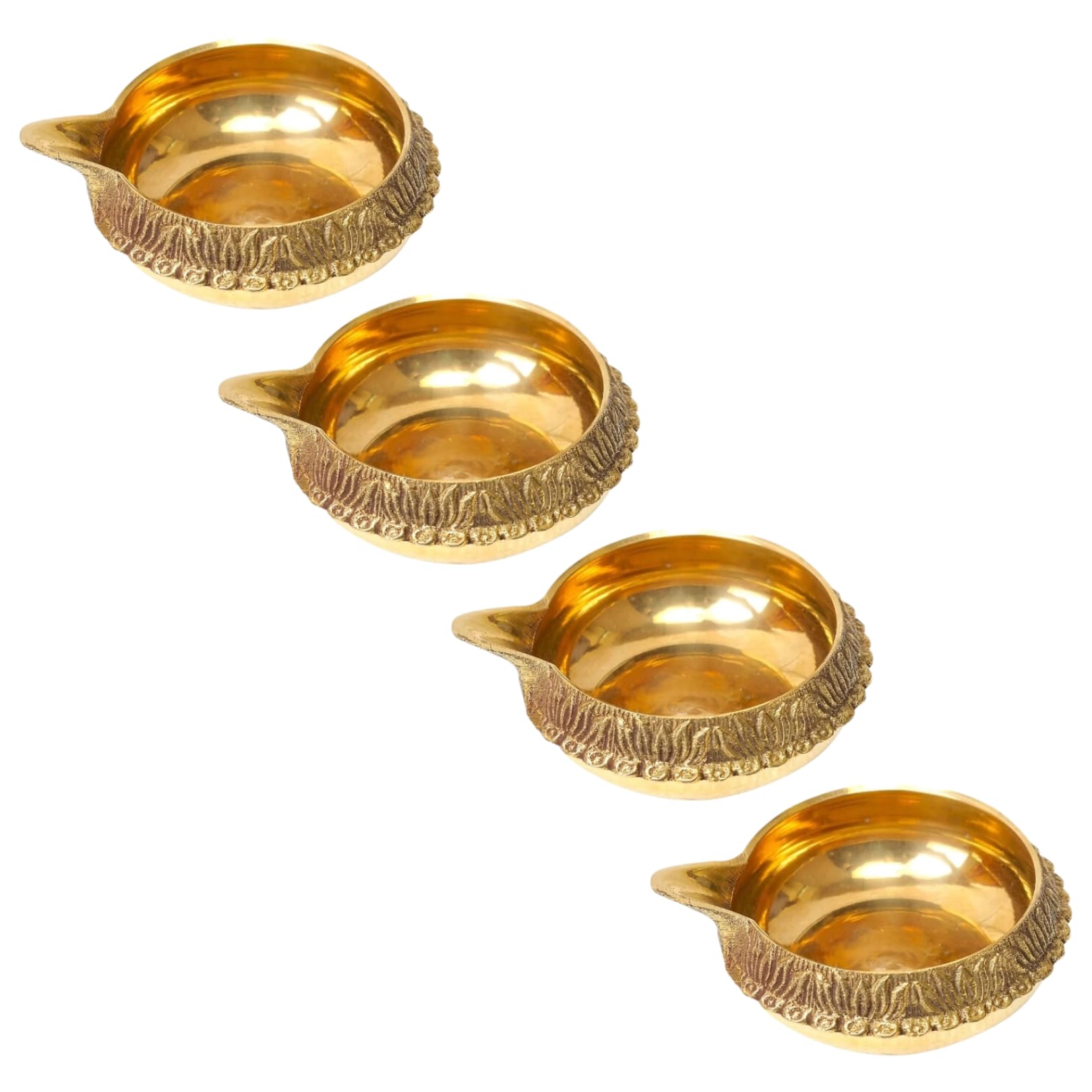 SRI YAGNAA - Brass Shanku Plates 5 pcs - Wedding Return Gifts - Housewarming Return Gifts (BSP-5) — Amazon image 8