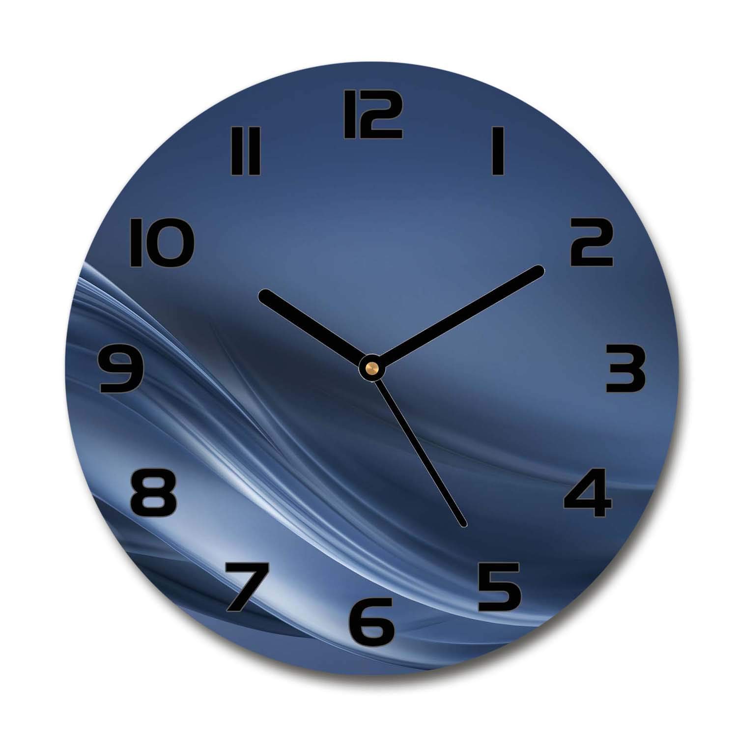 Horloge en Verre Rond 30cm Tulup - Pendule Silencieuse Grise Moderne sur Pied pour Salon Elegant
