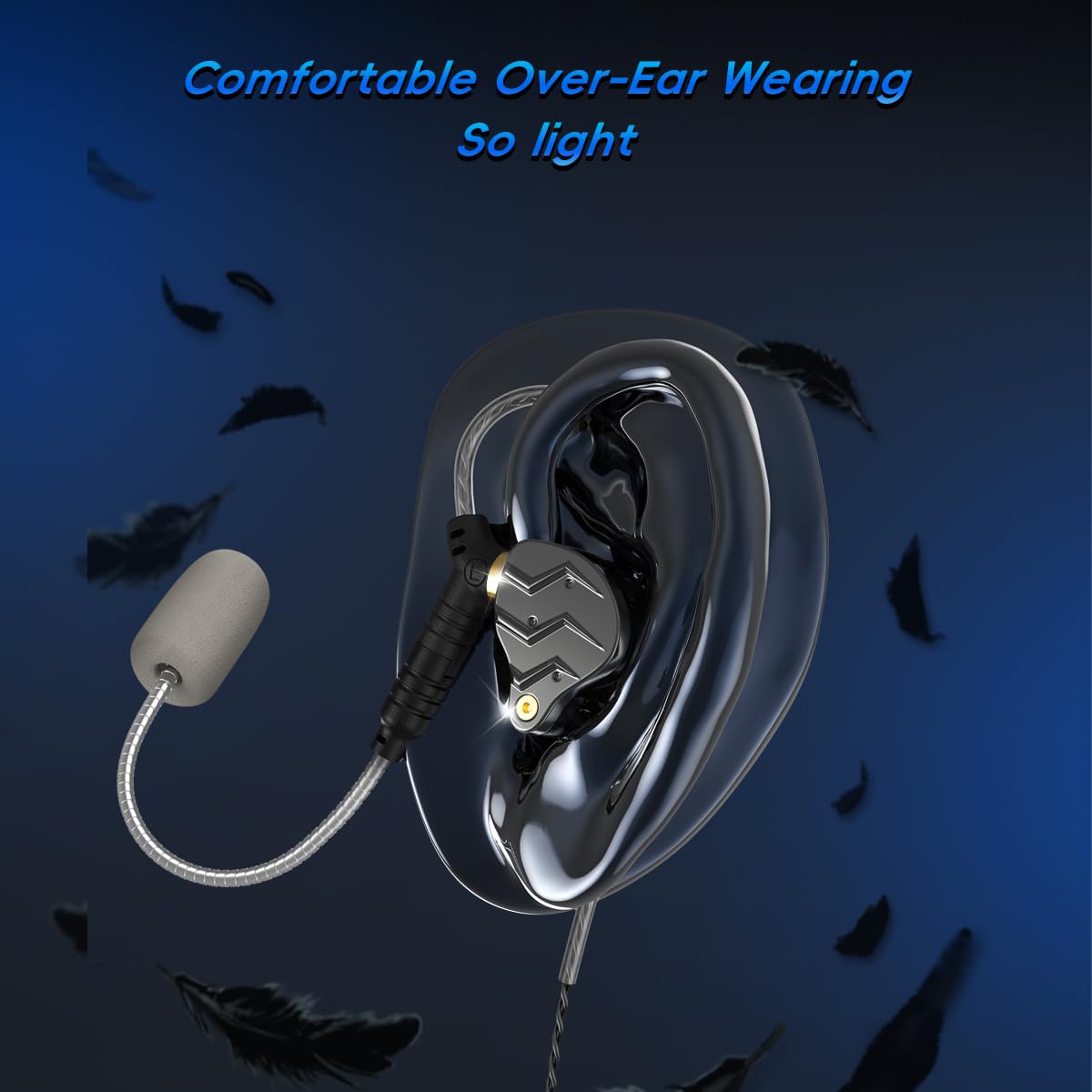 XOX KG01 Profesjonalne słuchawki douszne do gier, Battle Buds, odłączany mikrofon, dźwięk przestrzenny 4D, dynamiczny sterownik 11 mm do gier mobilnych, PlayStation, PC z 3,5 mm/typ C (typ C, czarne)