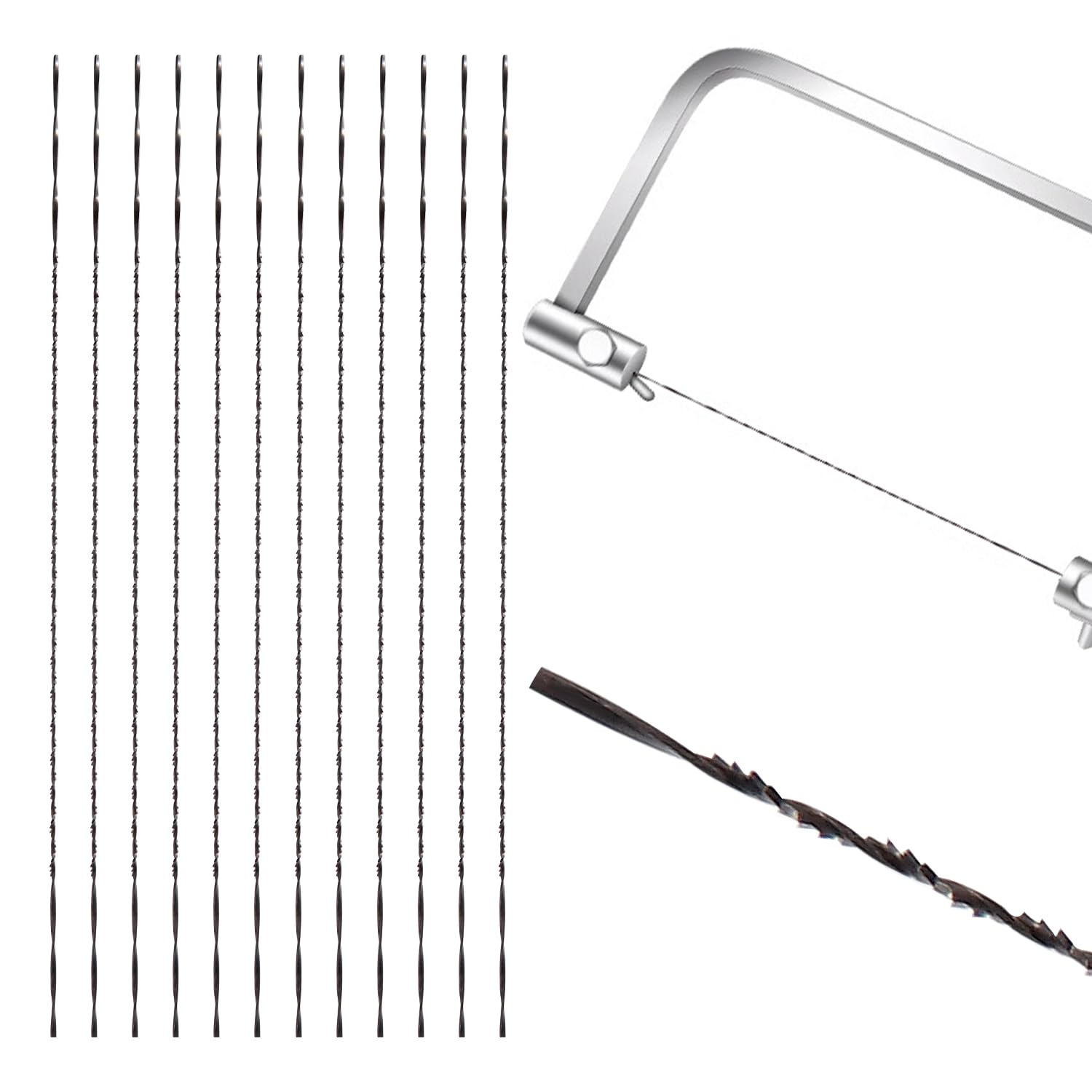 VooGenzek 12 Piezas 3# Hojas de Sierra con Dientes en Espiral, Hojas de Sierra de Desplazamiento, Diente de Sierra de la Hoja, para Metal, Corte, Sierra, Tallado (3#)