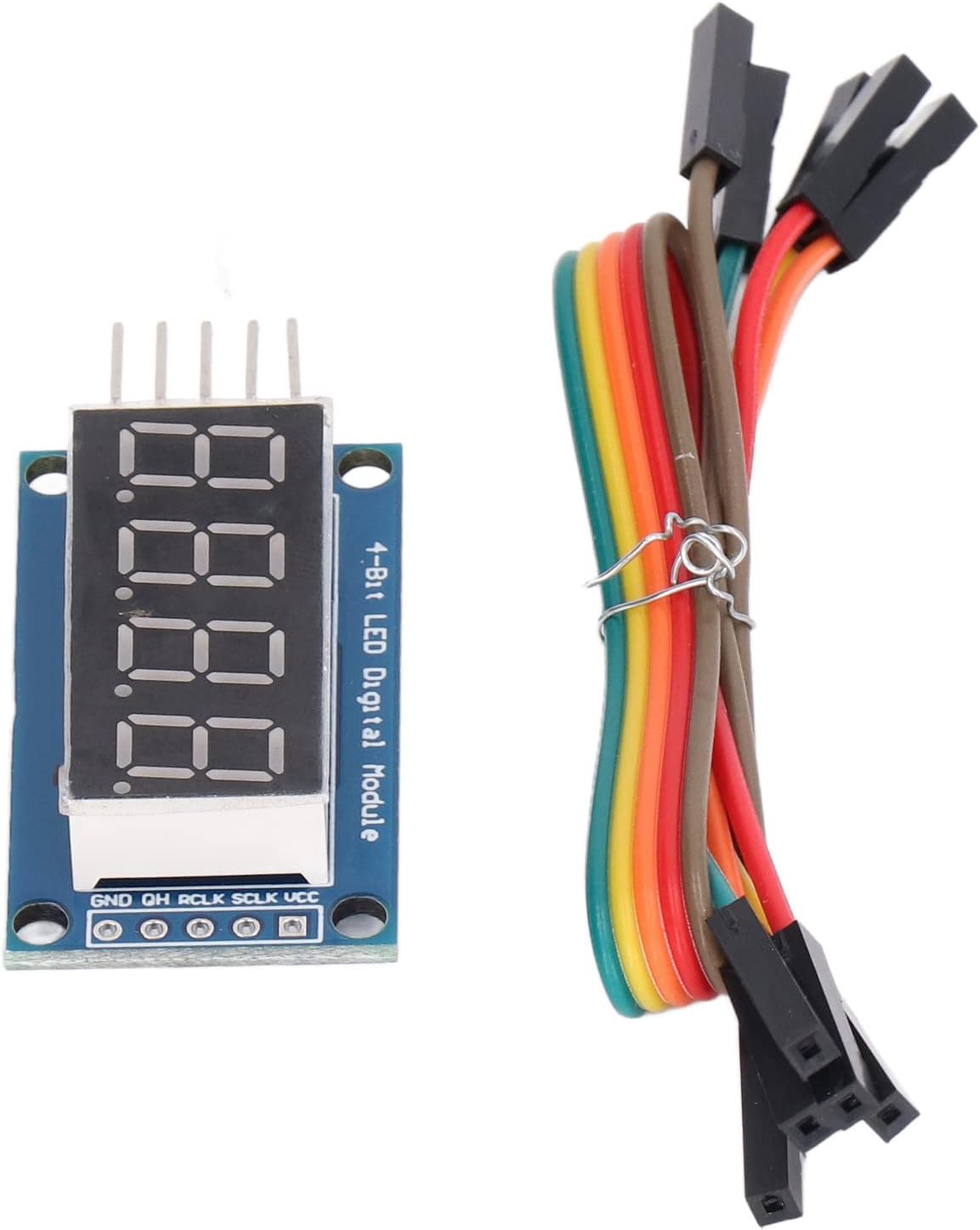 4 Digit Digital Module, Compact Size 74HC595 Drive M2 Screw Holes Dynamic Scanning Adjustable LED Module with Jumper for DIY Electronics