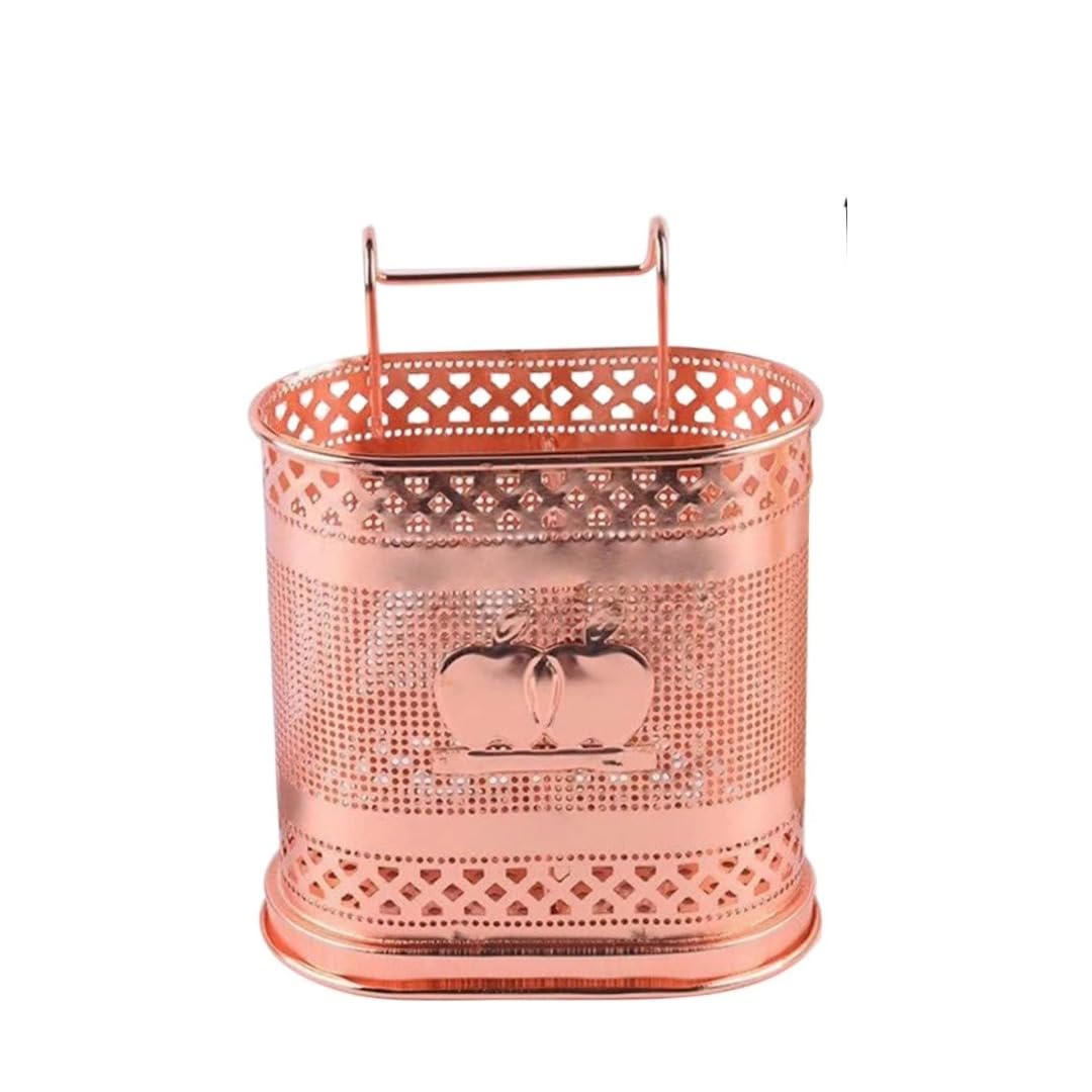 VIZORA Cutlery Stand | Storage holder | flatware holder | flatware kitchen utensil holder | Cutlery holder chopstick basket cutlery organizer tableware Stainless steel (Rose Gold)