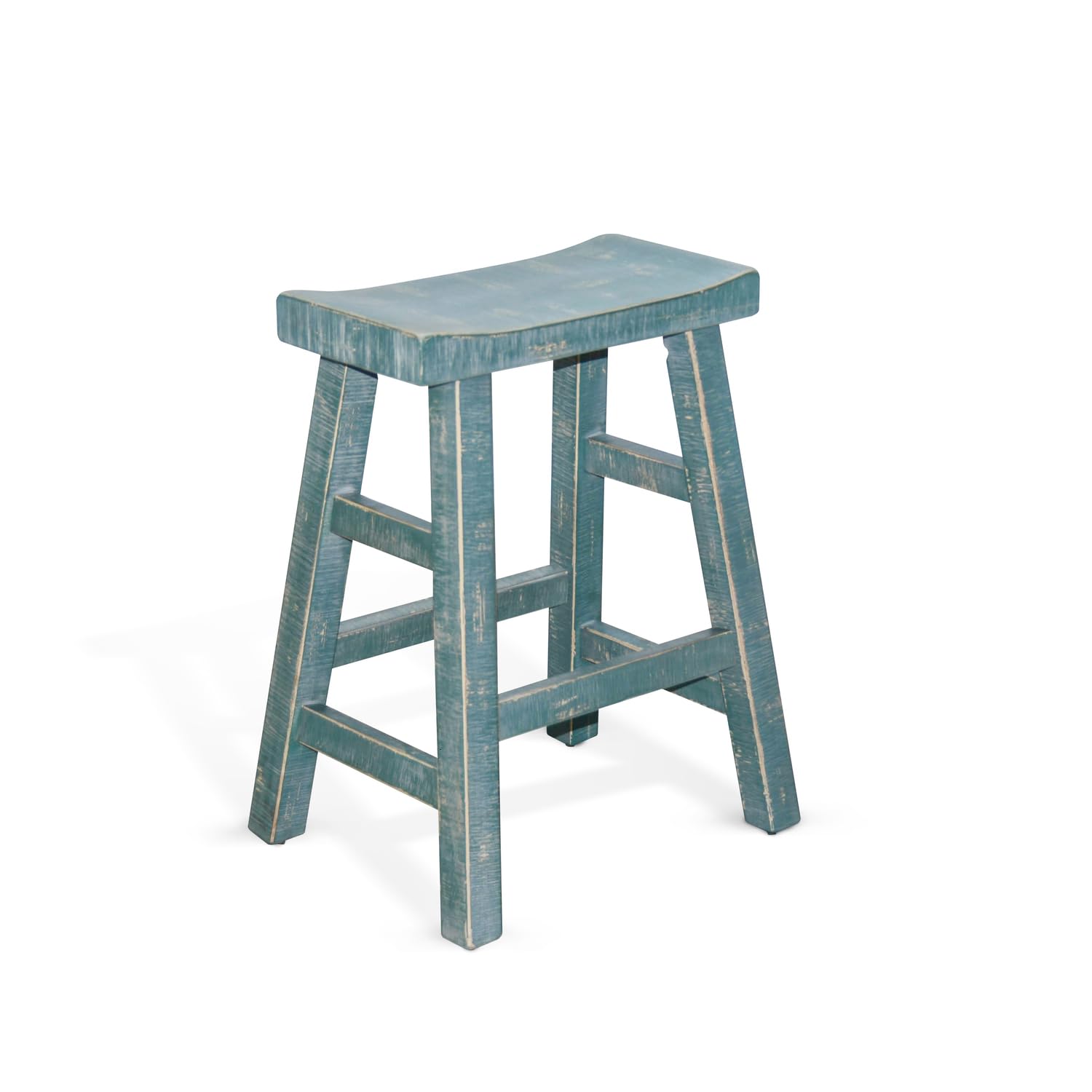 Sunny DesignsSea Grass 24" H Saddle Seat Stool, Wood Seat
