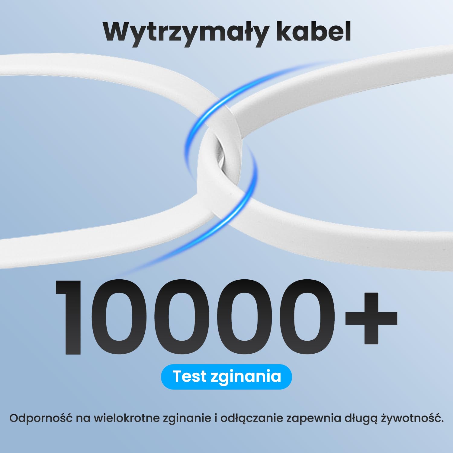 5 m płaski kabel USB-A do USB-C, bardzo długi przedłużacz do ładowania kamer monitorujących, smartfonów, tabletów, kontrolerów do gier i innych, obsługuje transmisję danych – biały
