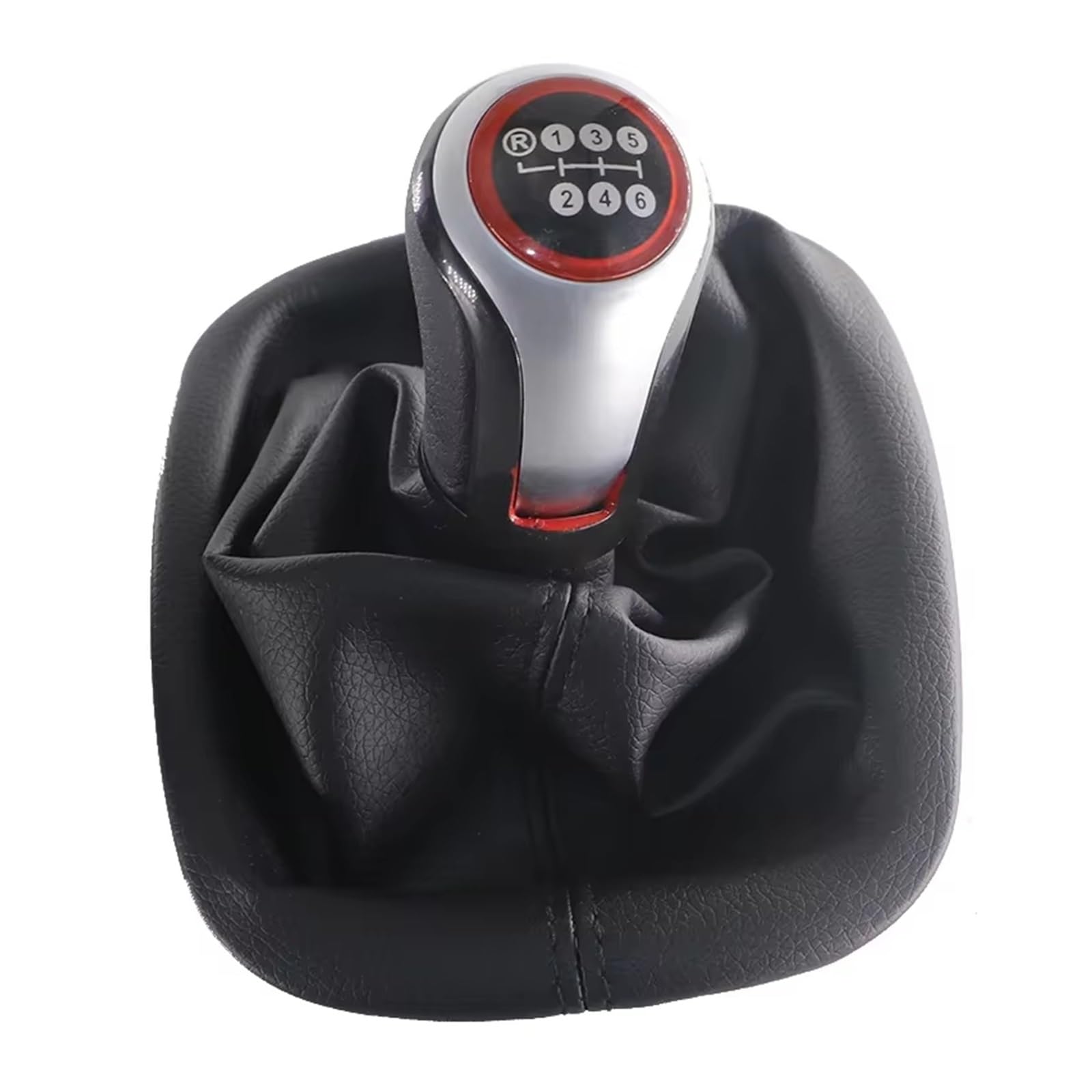 OUVECR Car Shift Gear Knob Handle for A6 2 II (C5) 1997-2005 Gearbox Handle Gear Lever 6 Speed Stick Shift Knob Boot Gear Shift Cover(Type 8)