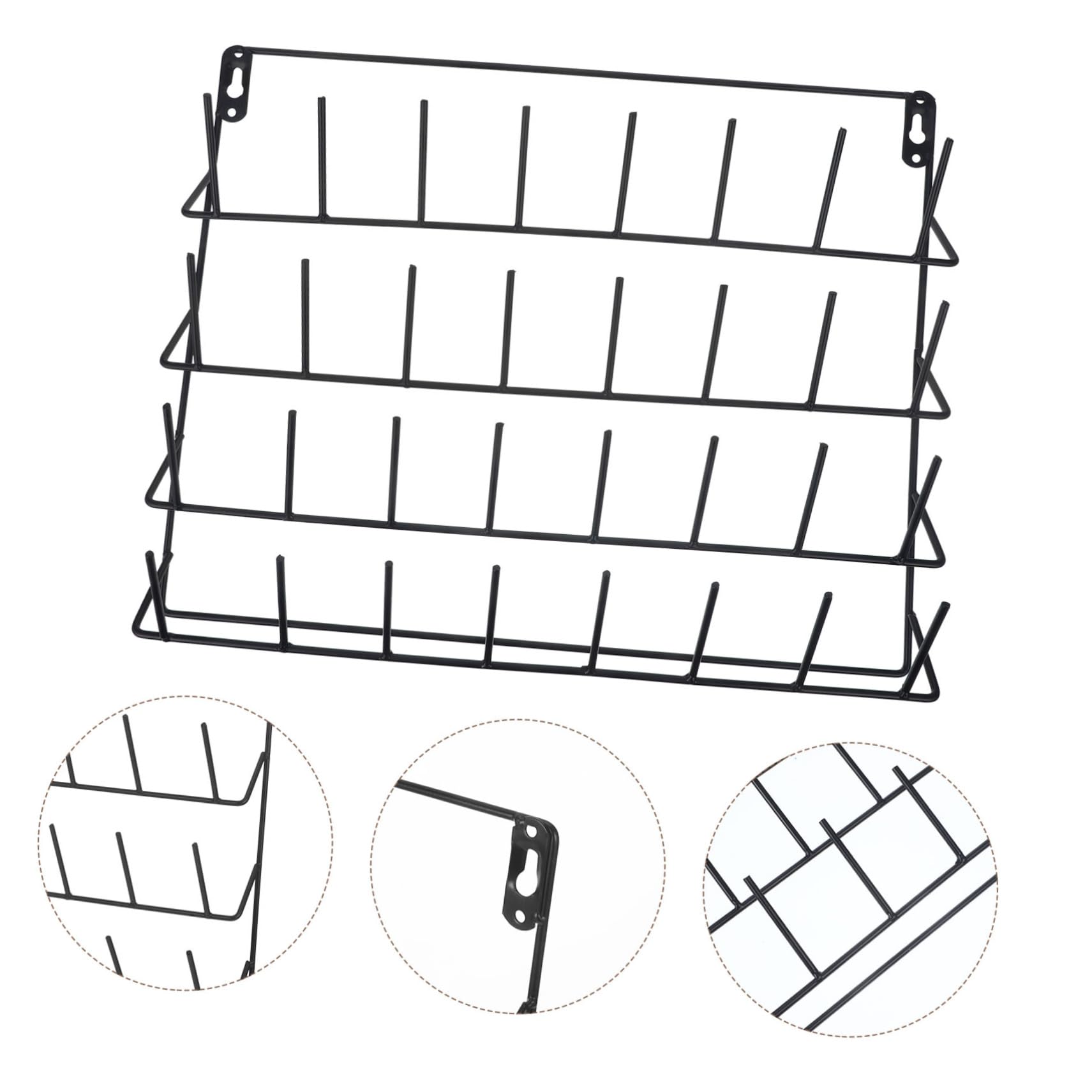 Gadpiparty Estante Organizador de Hilo para 32 Carretes, Metal Negro, Gancho, para Costura y Bordado, Uso Doméstico, Accesorio Práctico para Manualidades y Tejido, Adecuado para Artesanía