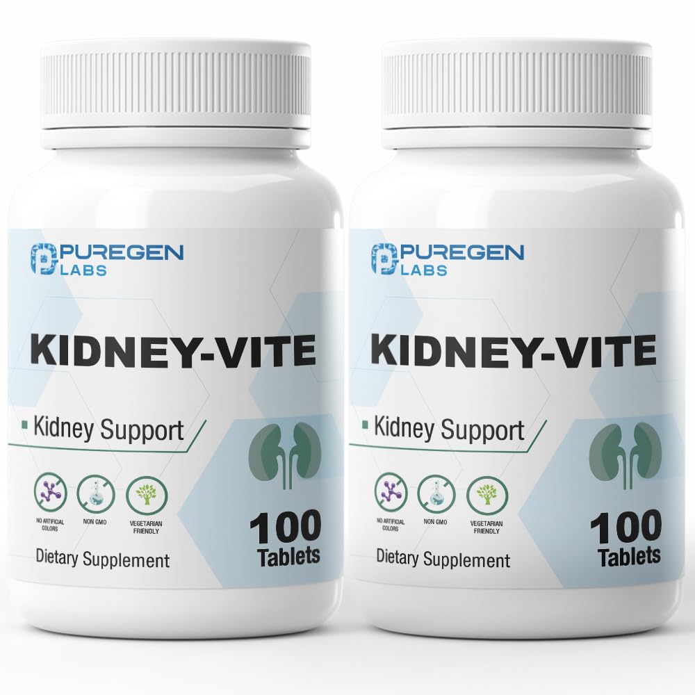 Puregen Labs Kidney-Vite, No Artificial Color Additives - Total 200 Tablets
