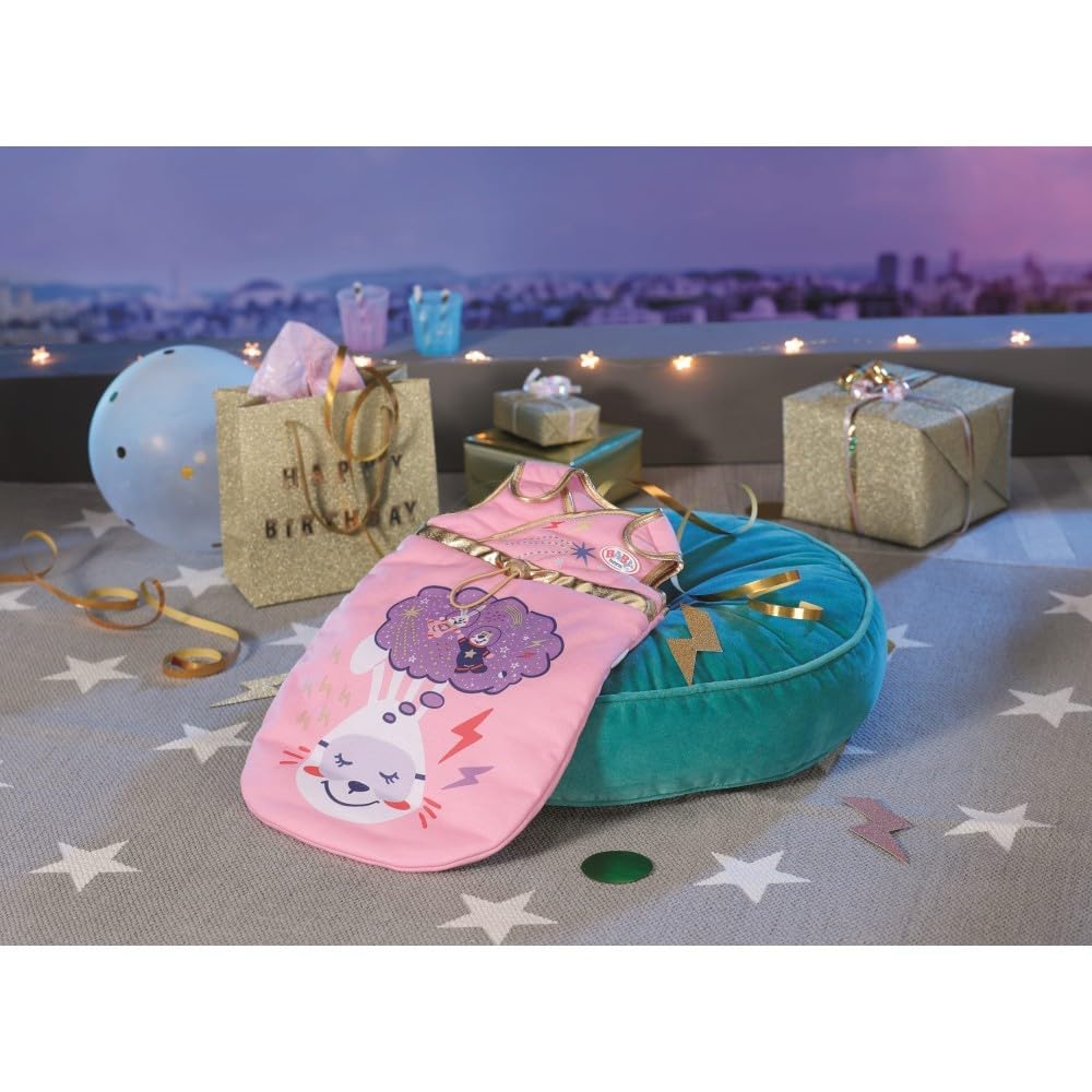 BABY Born Little Sacco A Pelo Per Bambole 36 Cm - Rosa E Azzurro Con Bruno L'Orso E Berta La Paperella, Dai 2 Anni - 4
