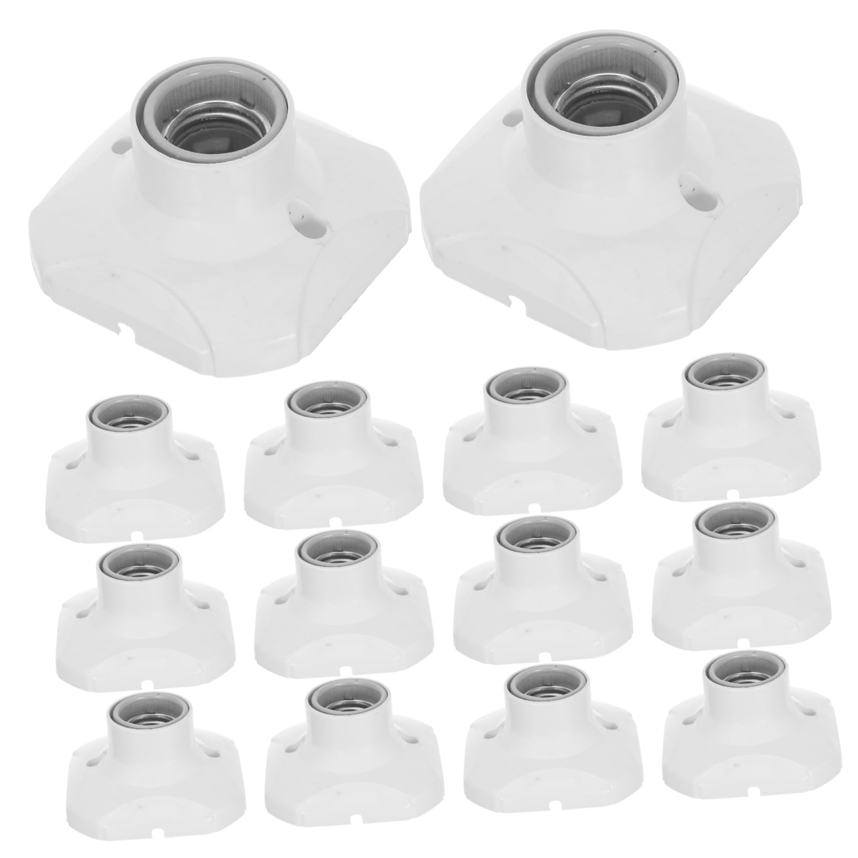 Porta Lampada a Vite E27 per Soffitto, Confezione 20 Pezzi | Bianco, Pp, Rame e Ceramica, Installazione Facile per Ambienti Domestici e Commerciali