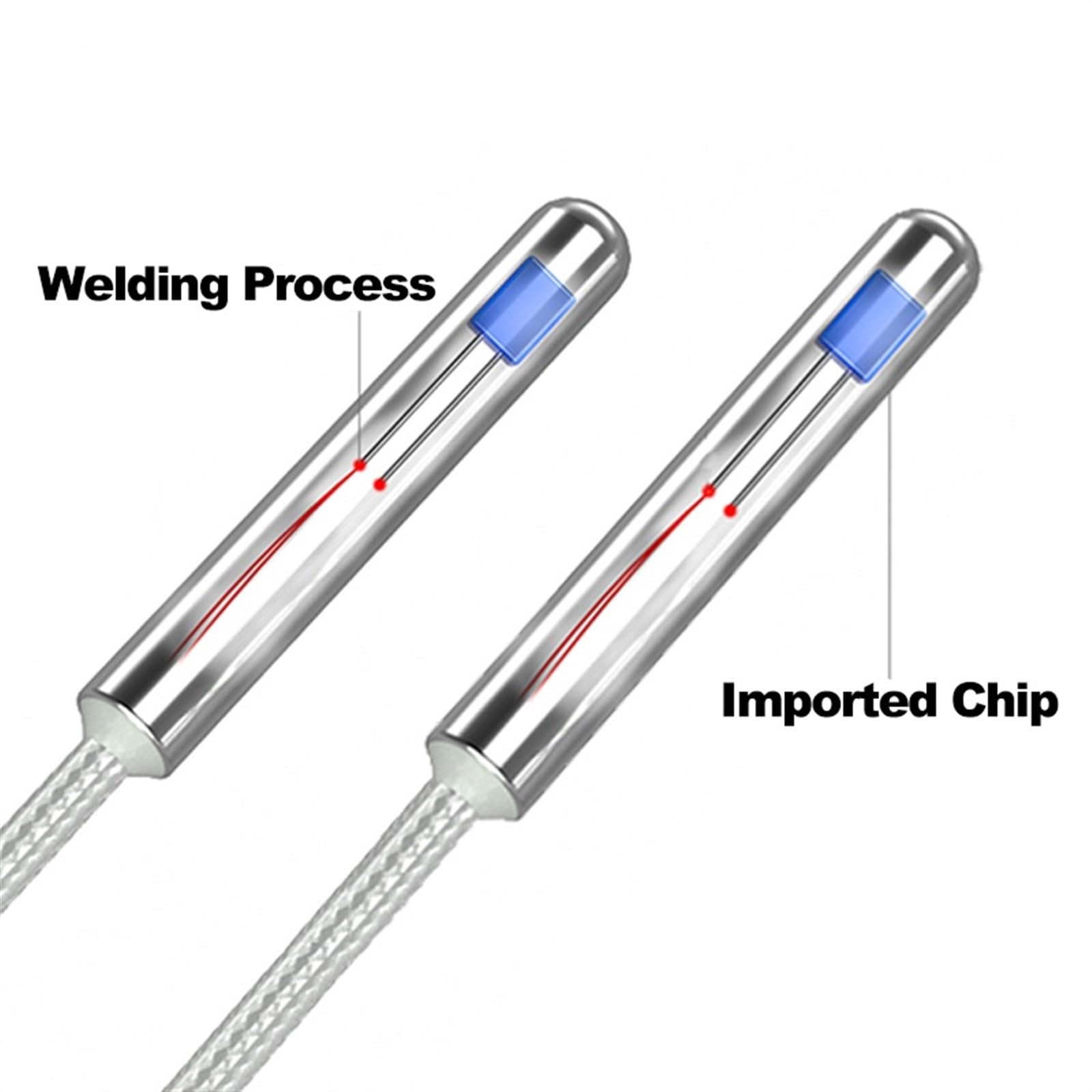 5 * 30 mm Typ sondy Termopara czujnika temperatury PT100 ze stali nierdzewnej z wodoodpornym kablem 3-żyłowym o wysokiej precyzji 1/2/3/5 m (kolor: PT100 typ 0,5 m)