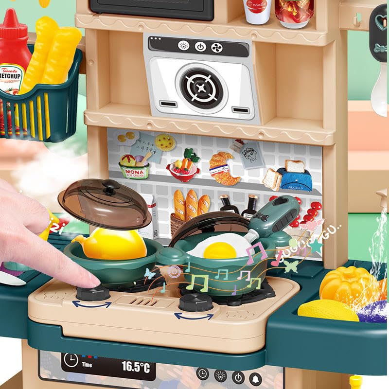 Image of Kids Kitchen Play Set with Lights & Sounds (43pcs Kitchen Set)