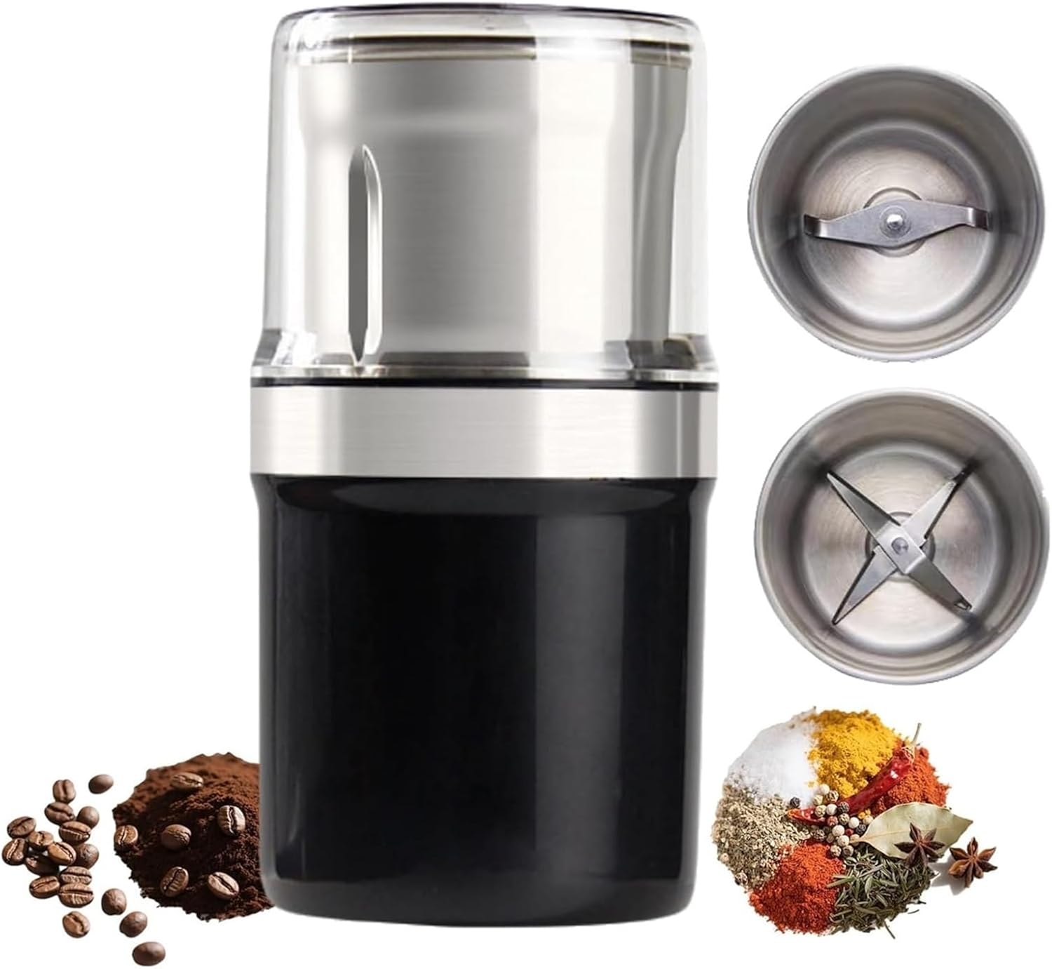 Coffee Grinders Electric, Large Capacity Stainless Steel, Detachable for Washing, Portable Electric Coffee Grinder, for Coffee Bean, Spices, Nuts