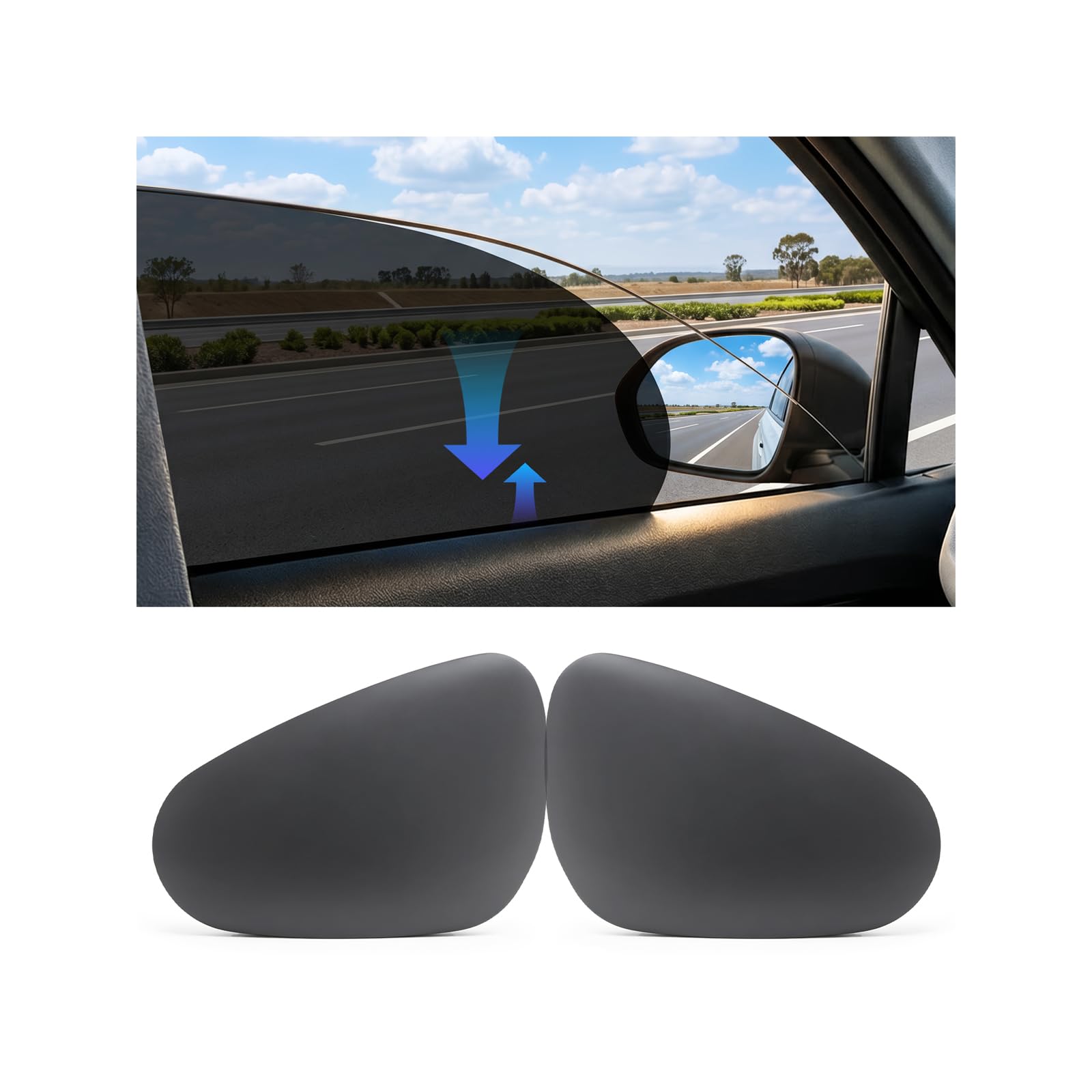 Photo 1 of Car Window Shade Static Cling, Roll Windows Down for Driver, 2 Pack