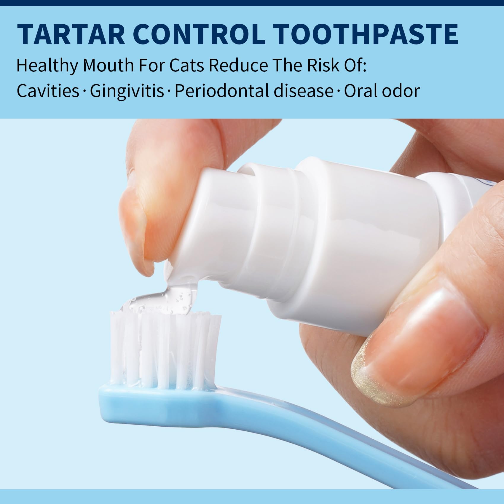 Cat Dental Care Kit – Tuna Flavor Toothpaste 1.06 oz with Toothbrush & Finger Brush | Gentle Formula, Fresh Breath & Plaque Control