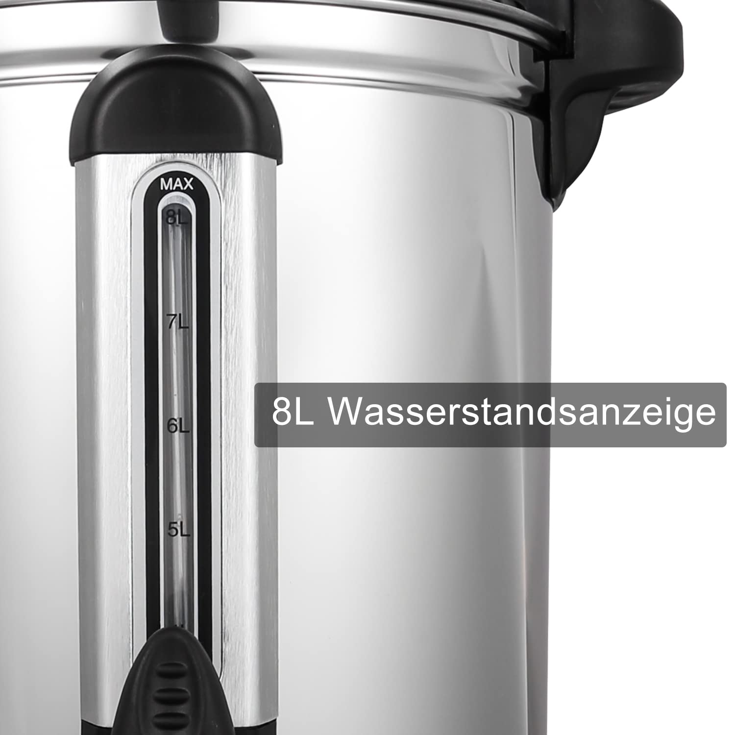Randaco Glühweinkocher 8L Glühweinkessel Edelstahl mit Auffangschale Zapfhahn Temperatureinstellung 30-110°C Glühweinautomat Heißgetränkespender