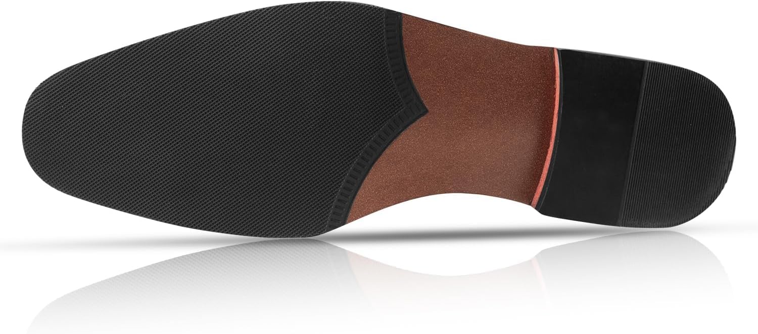 Men Dress Shoes Black and White Shoes Men Wingtip Tow Tone Oxford Shoes - Image 4