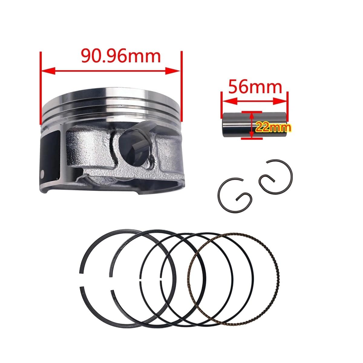 Cilindro Per CF CF800 Per X8 ATV UTV 2V91W Parti Motore Pistone Assy Sostituzione Motore Riparazione 0800-0400B0-0001 0800-0400B0-0002 90.96mm Pistone(PISTON 1)