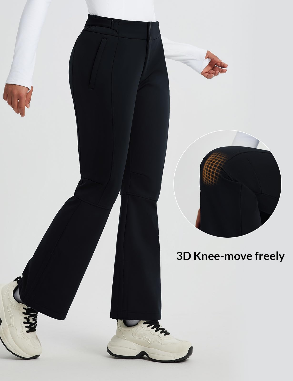 baleaf Skihose Damen Wasserdicht Wanderhose Softshellhose Winter Atmungsaktive Warm Gefüttert Outdoorhose Snowboardhose Skifahren