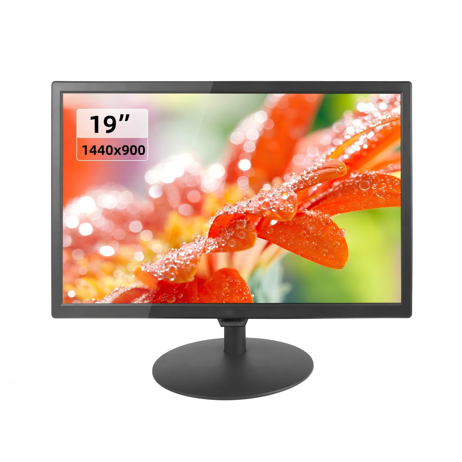 19 Inch TV 1440 900 HD Flat Screen Widescreen TV with ATSC Tuner Antenna Remote HDMI USB AV