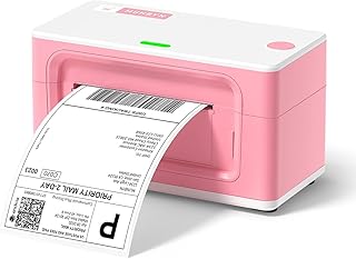 MUNBYN Shipping Label Printer USB 4x6 for Shipping Packages Postage Address Home Small Business, Compatible with Etsy, Shopify, eBay, Amazon, Royal Mail, FedEx, UPS, 941U, Pink