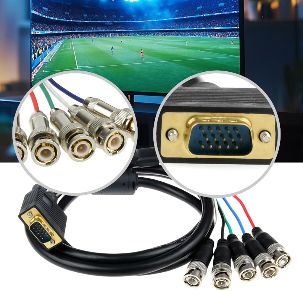 ESTCNK VGA - 5 BNC RGBHV ビデオケーブル オス-オス接続 双方向転送