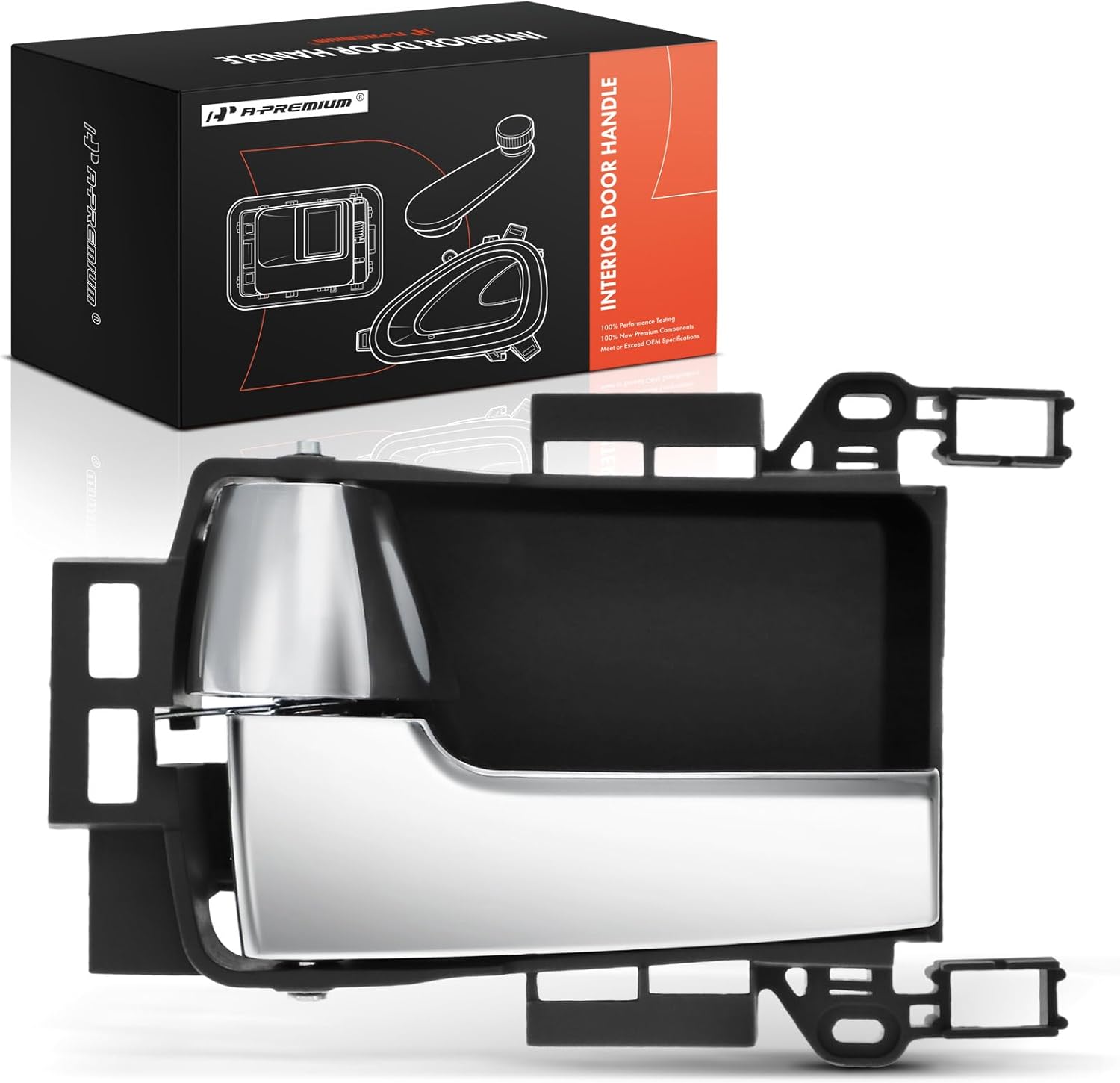 A-Premium Front Left Driver Side Interior Door Handle Compatible with Kenworth C500, T270, T300, T370, T400, T600A, T660, T680, T800, T880, W900, W990, Gray Housing with Chrome Lever, Without Cable