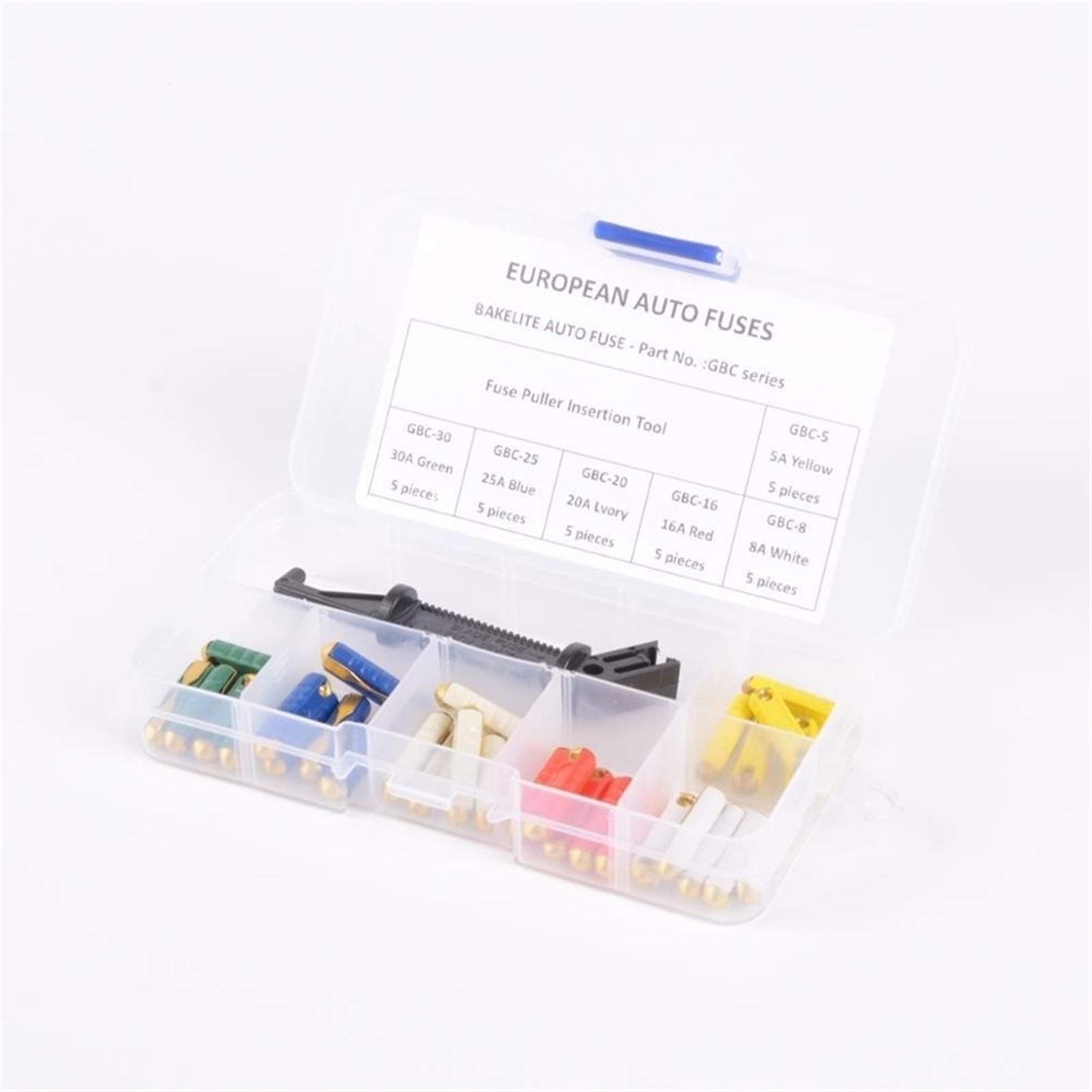 TMP1105 Durable 30 Pack Automobile Européenne Voiture Lame Fusible Boîte Assortiment Bakélite Auto Fusibles 5-30Amp Auto Accessoires