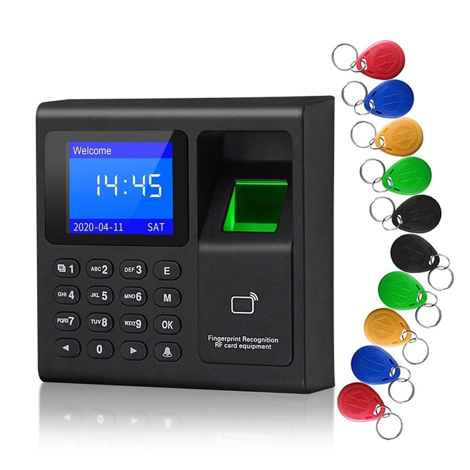 Control Horario Empleados, Máquina de asistencia con huella dactilar F30, control de acceso con teclado, reloj de tiempo eléctrico, grabadora, gestión de datos USB con llaves ,Material de Oficina
