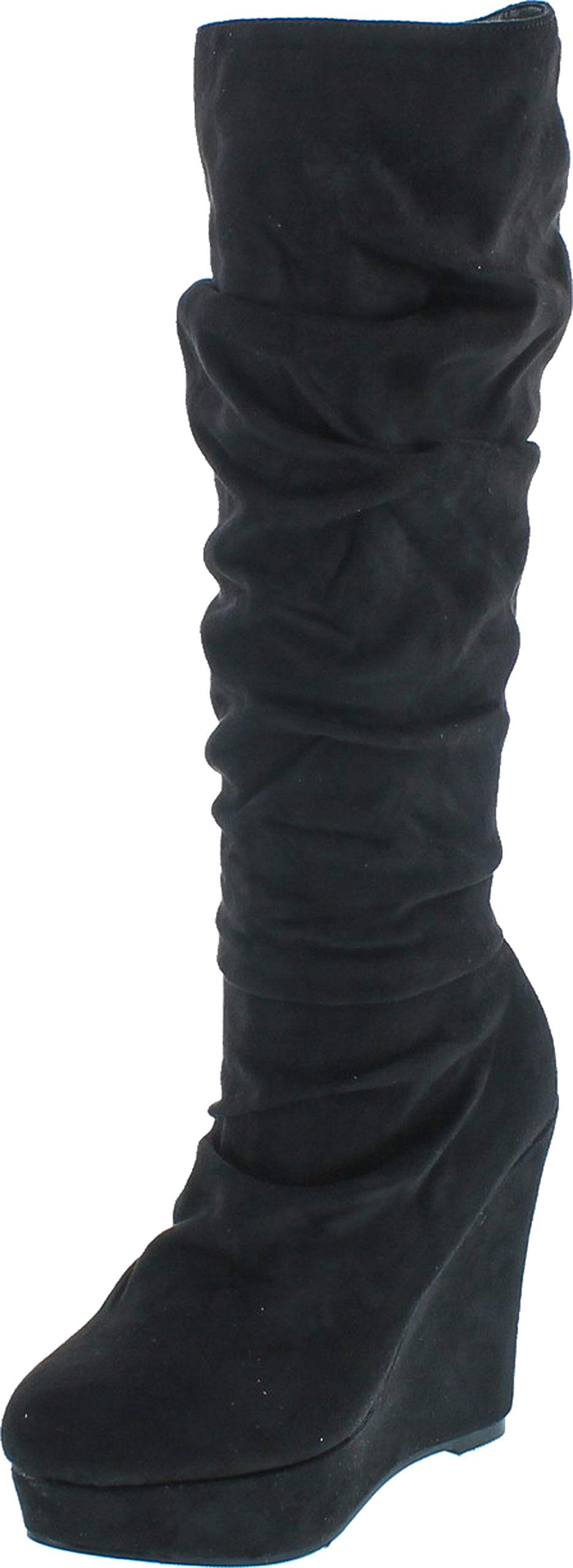Women's Slouchy Platform Wedge Heel Knee High Boots