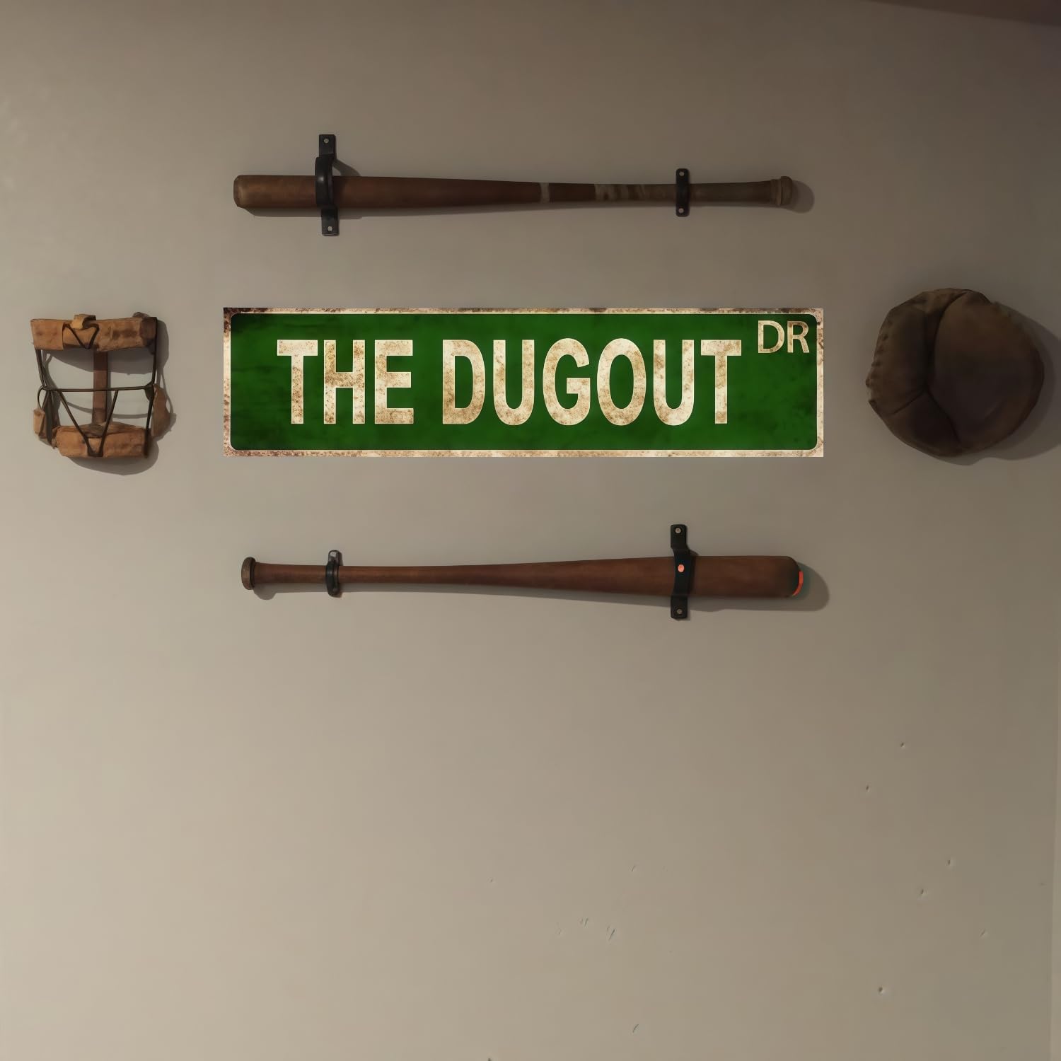 Baseball Decor 16x4 Inch Metal Wall Art Boys Vintage Bedroom Decor image 3